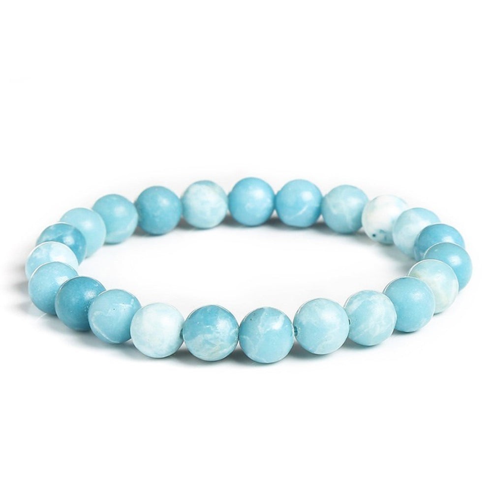 Oceanic Blue Larimar Bead Bracelet