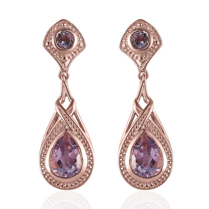 EverTrue Rose De France Amethyst Earrings — Elegant Grace & Healing Energy