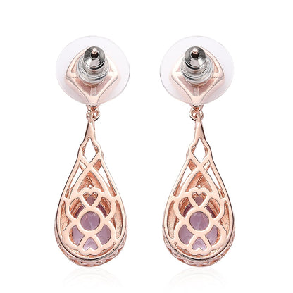 EverTrue Rose De France Amethyst Earrings — Elegant Grace & Healing Energy