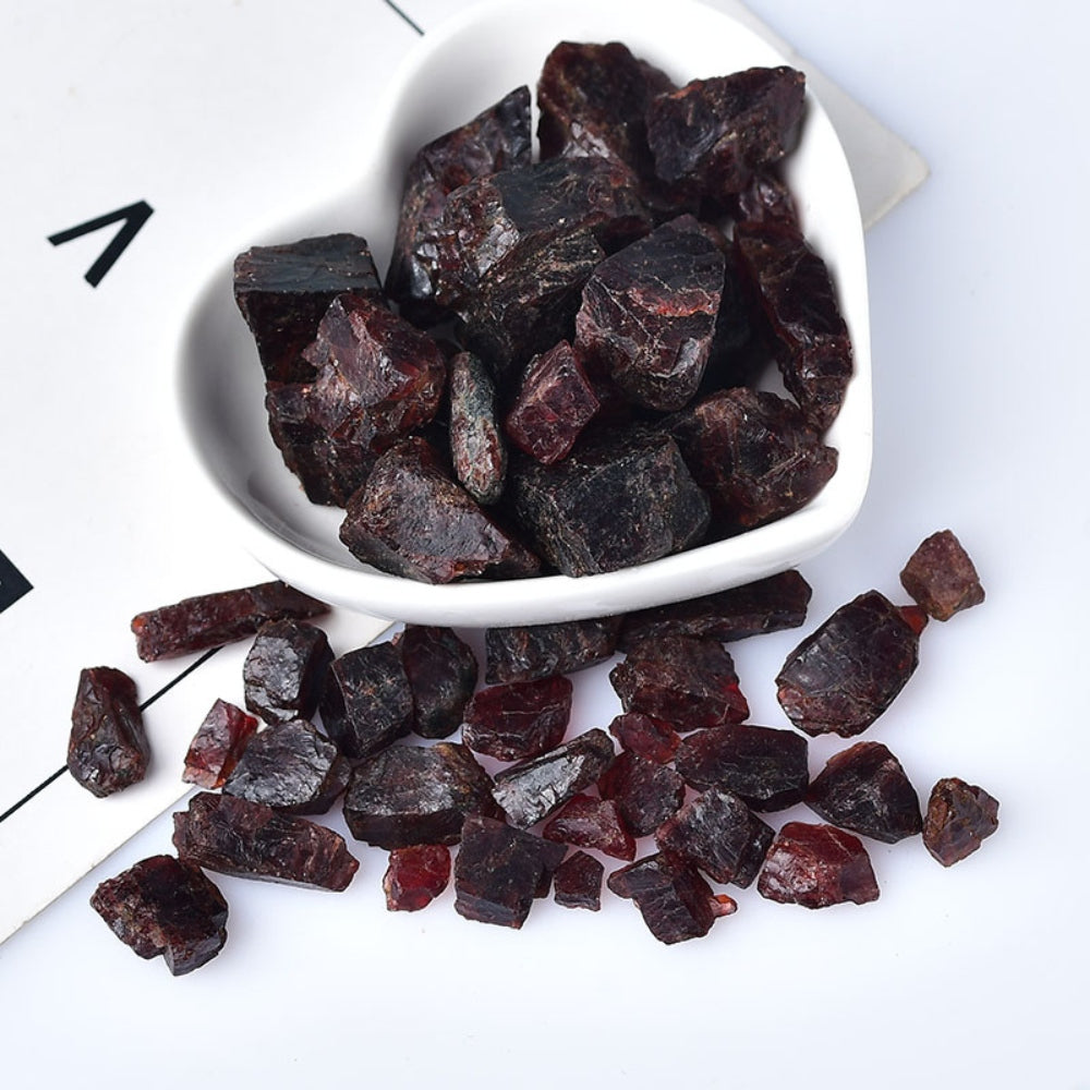 Raw Red Garnet Stones