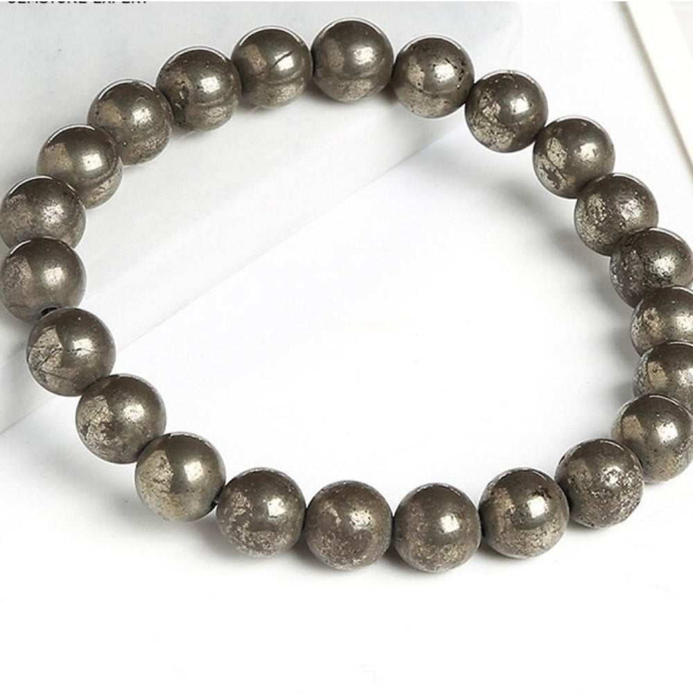 Pyrite Stone Bead Bracelet