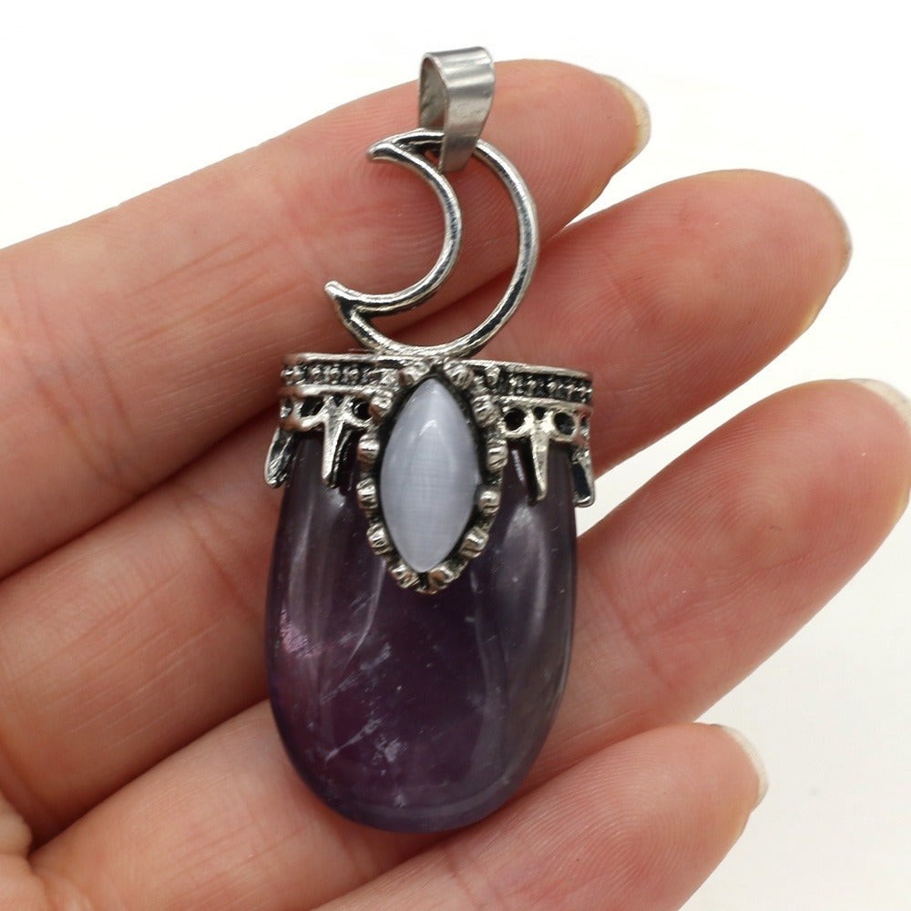 Crescent Moon Crystal Pendant