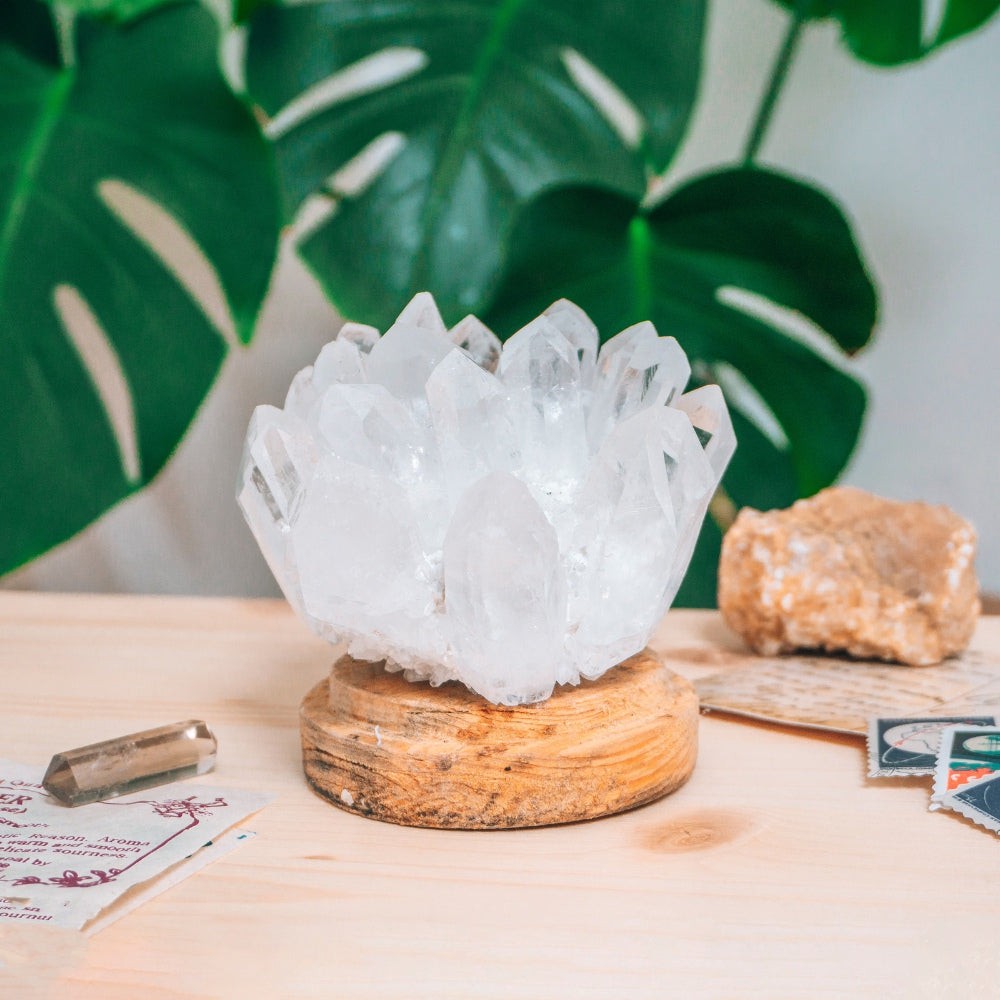 White Phantom Quartz Cluster