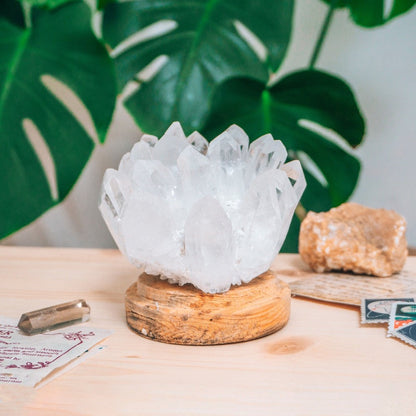 White Phantom Quartz Cluster