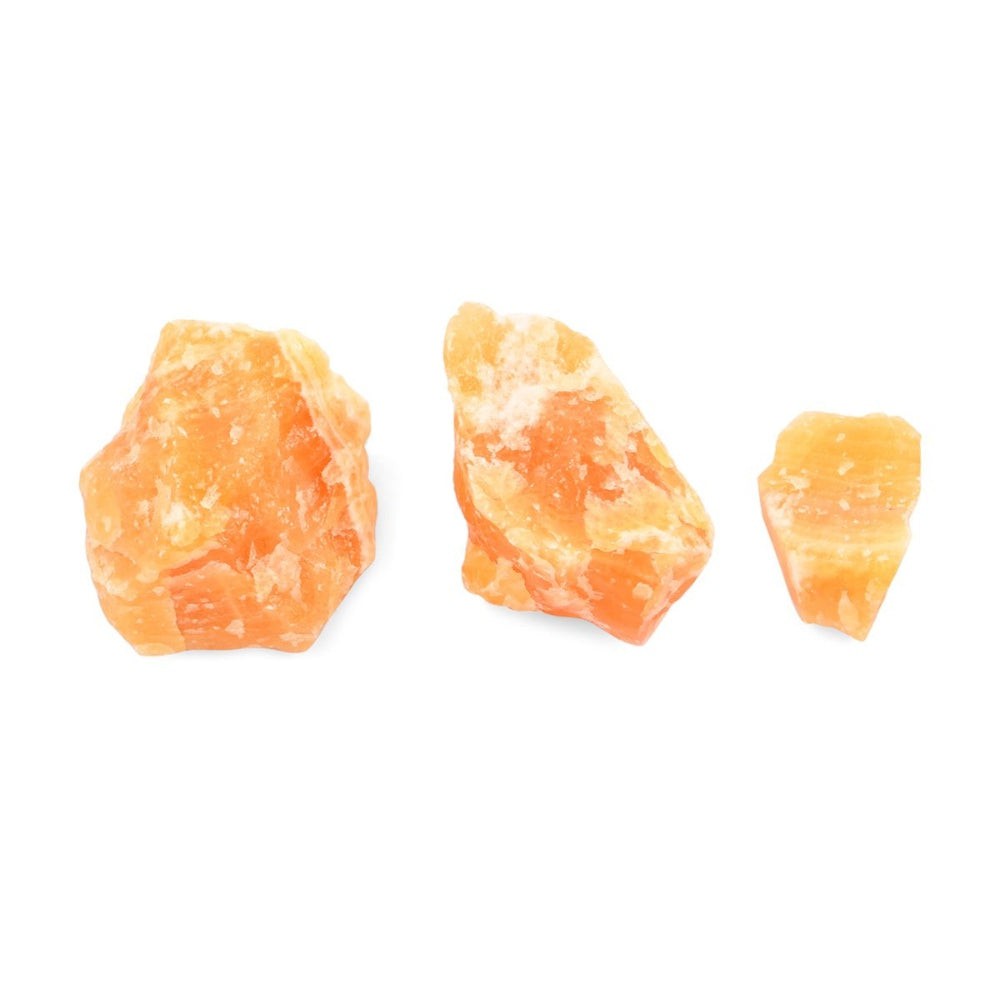 Tucson Findings - Raw Orange Natural Calcite Stones Set Of 3
