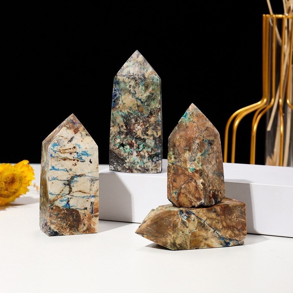 Natural Azurite Crystal Towers