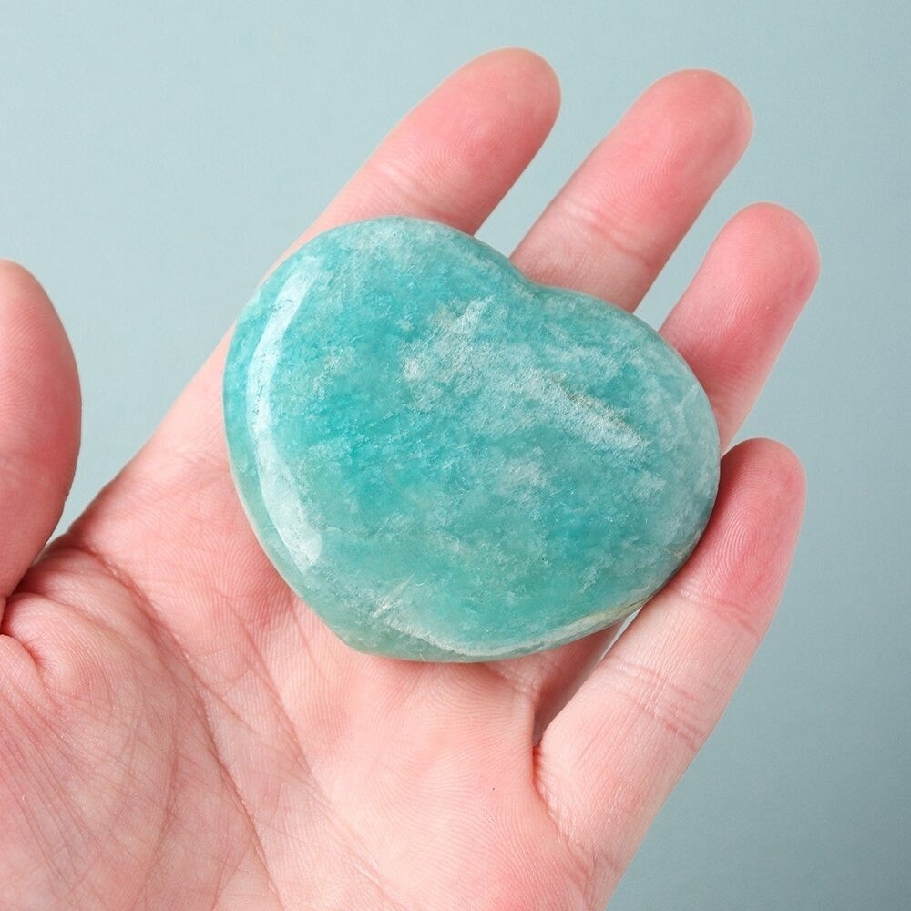 Heart Shaped Natural Amazonite Stone