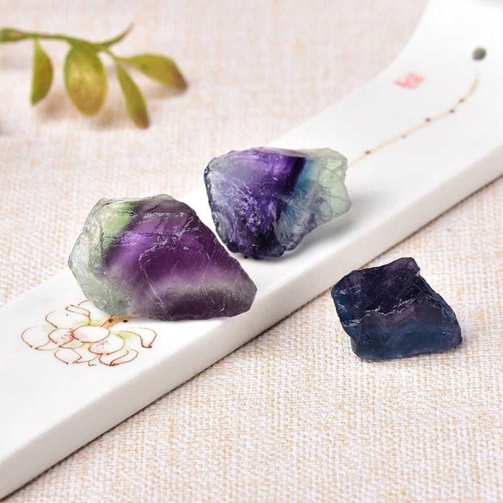 Raw Rainbow Fluorite Stones