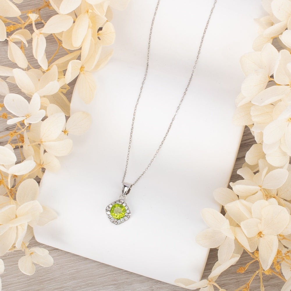 Natural Peridot Stone Jewelry Necklace