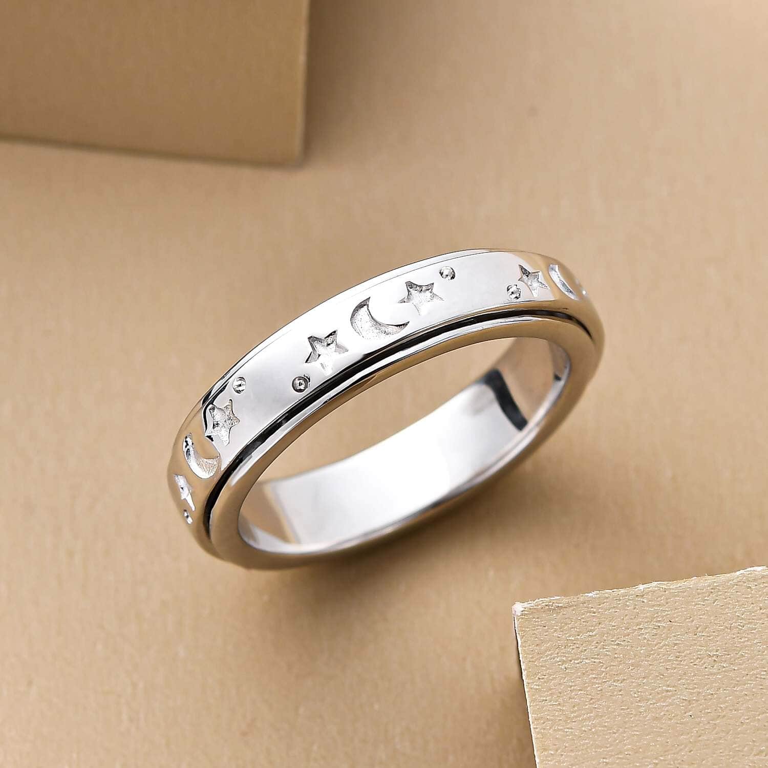 Moon & Stars Spinner Ring