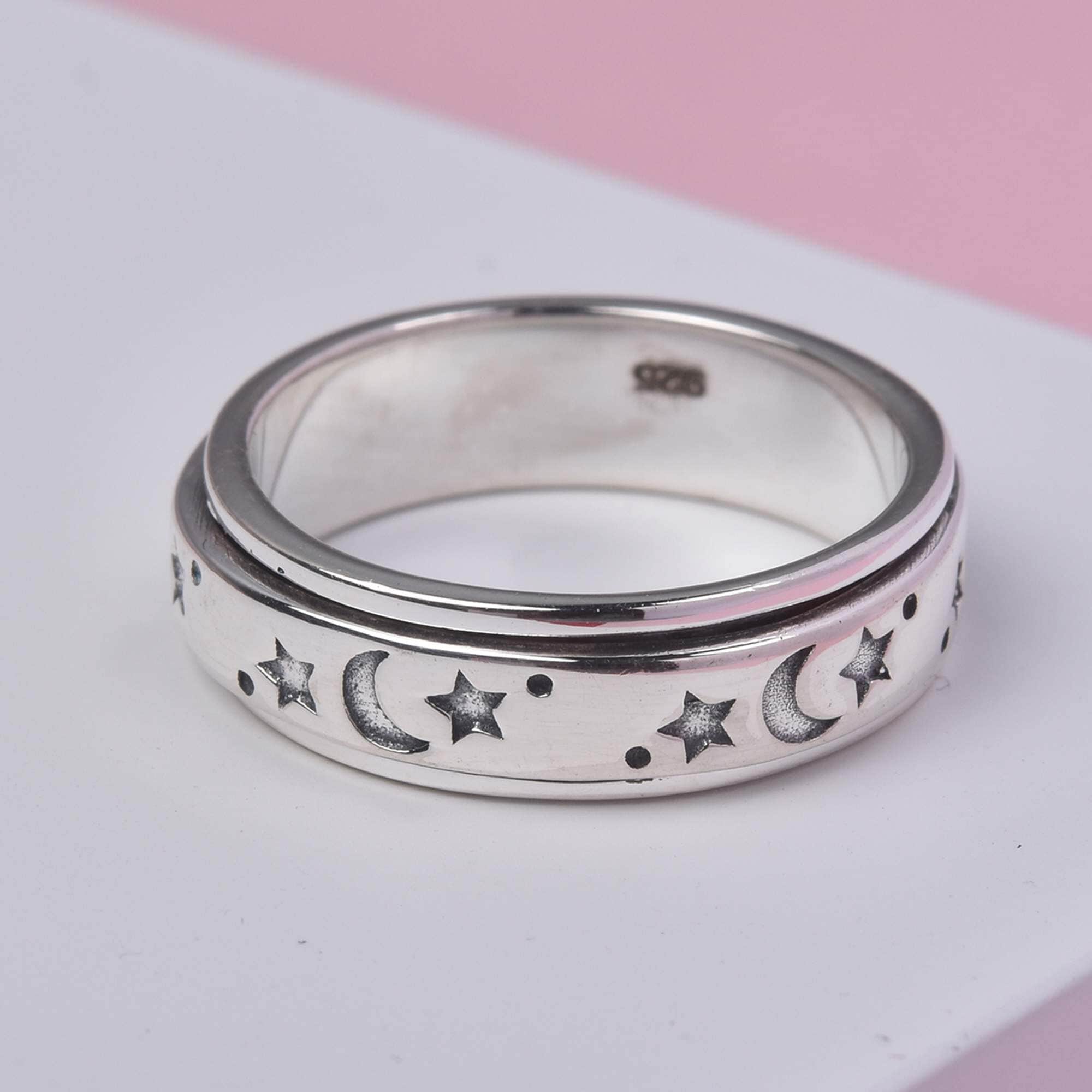 Moon & Stars Spinner Ring