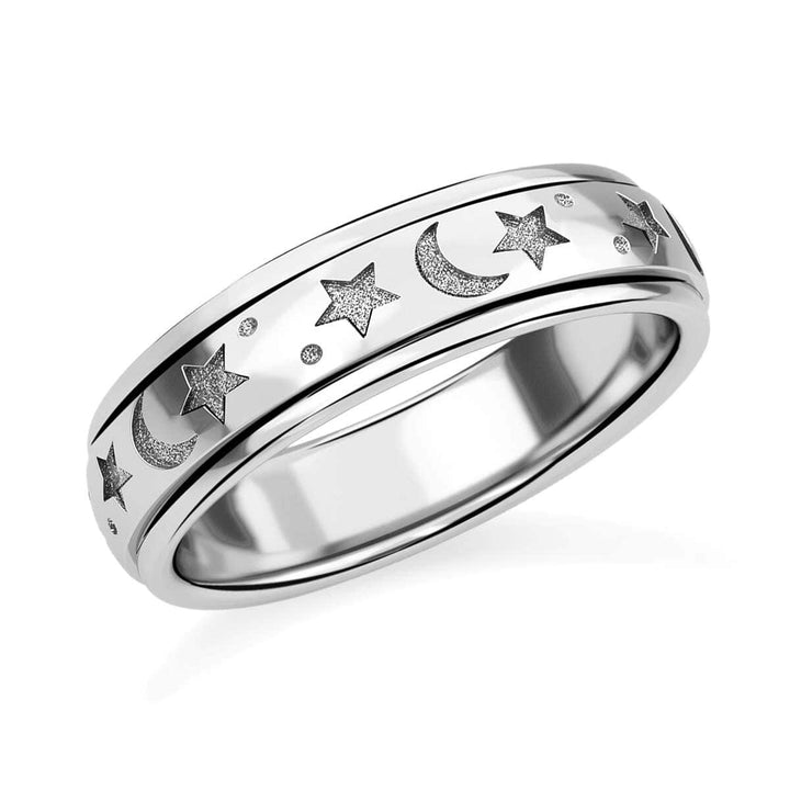 Moon & Stars Spinner Ring