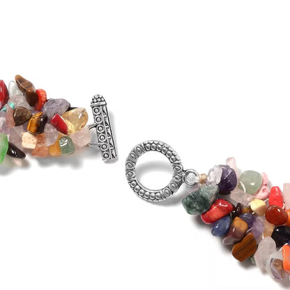 Boho Gemstone Jewelry Set – Necklace, Bracelet & Earrings