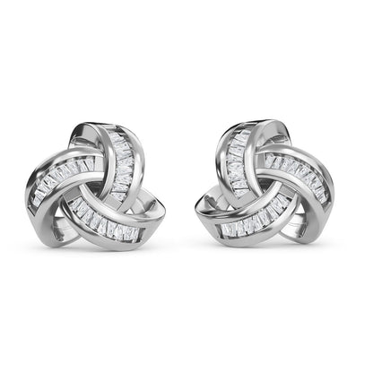 Celtic Knot Diamond Earrings - A Symbol of Unbreakable Bonds (100% Genuine Diamonds & 925 Sterling Silver)
