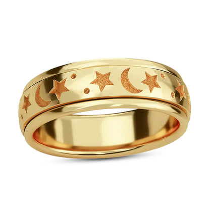 Moon & Stars Spinner Ring