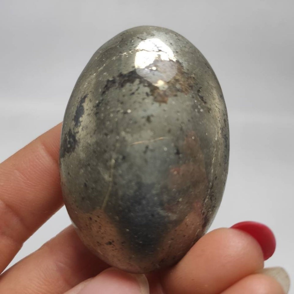 Polished Pyrite Palm Stone