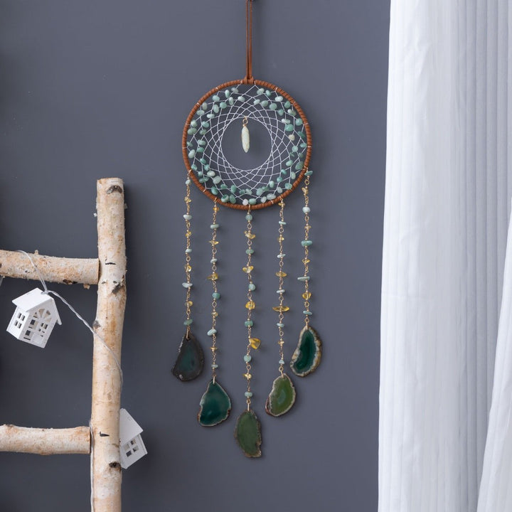 Green Agate Gemstone Dream Catcher