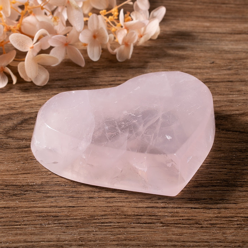 Rose Quartz Heart Crystal Bowl