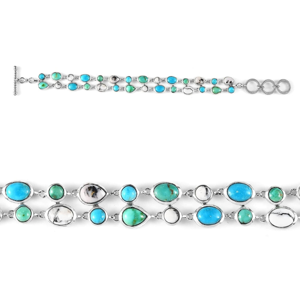 White Buffalo and Blue Ridge Turquoise Bracelet