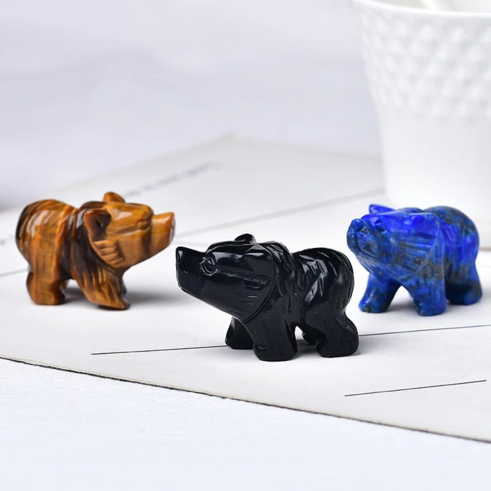 Natural Stone Bear Figurines