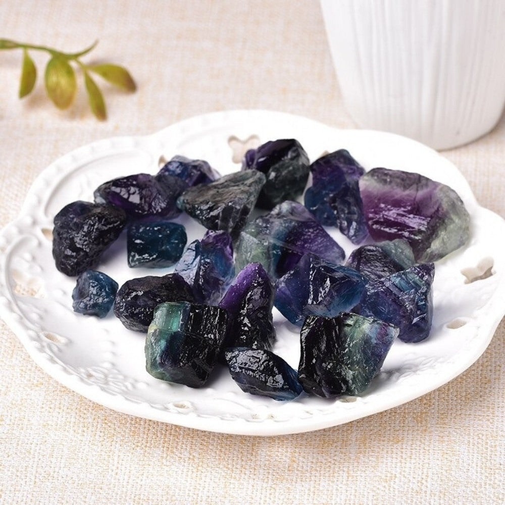 Raw Rainbow Fluorite Stones