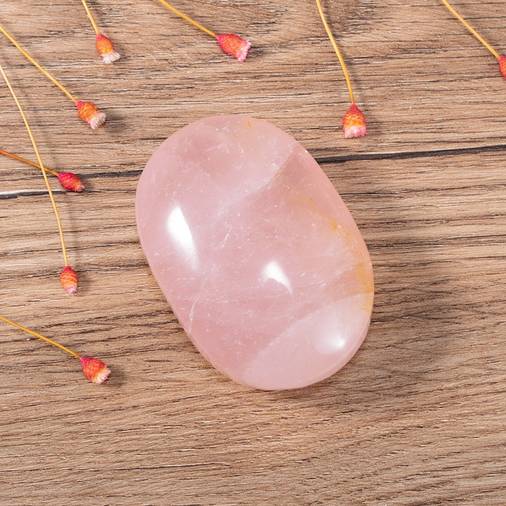 Polished Rose Quartz Palm Stone