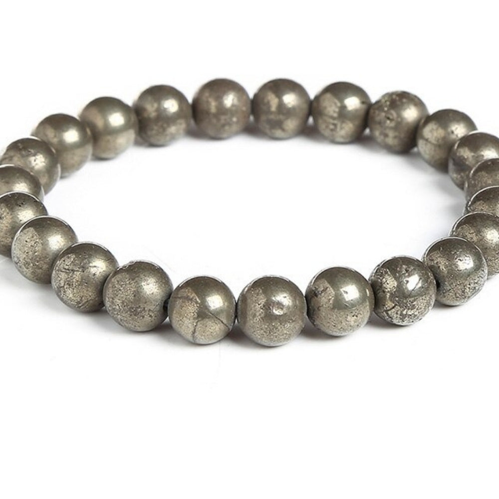 Pyrite Stone Bead Bracelet