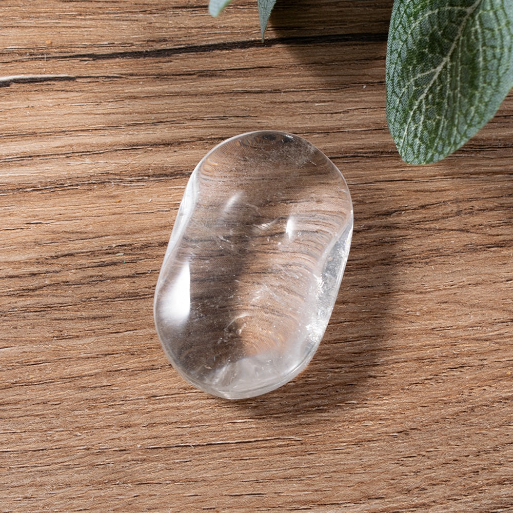 Clear Quartz Crystal Palm Stone