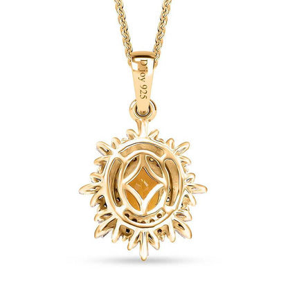 Yellow Sapphire Sunburst Pendant