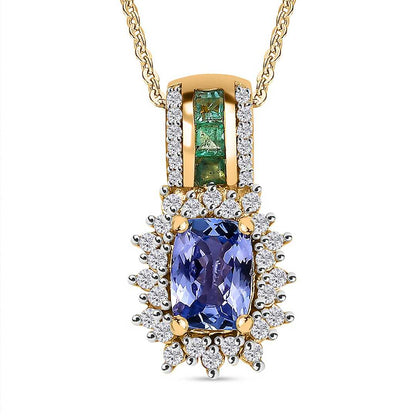 Tanzanite & Multi Gemstone Regal Bloom Pendant