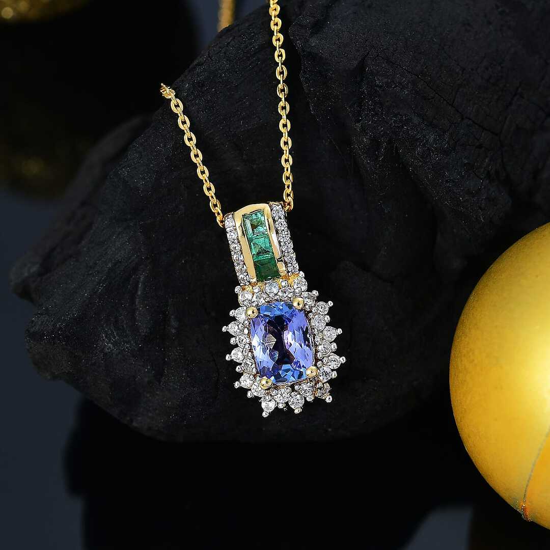Tanzanite & Multi Gemstone Regal Bloom Pendant
