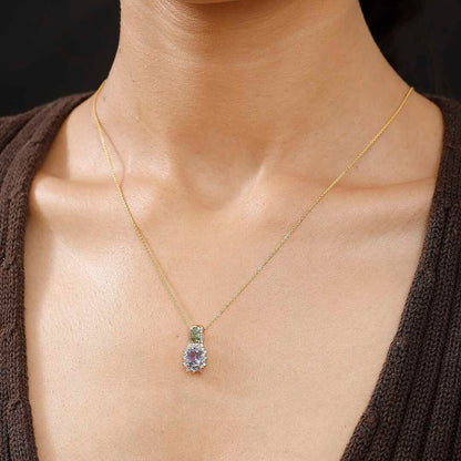 Tanzanite & Multi Gemstone Regal Bloom Pendant