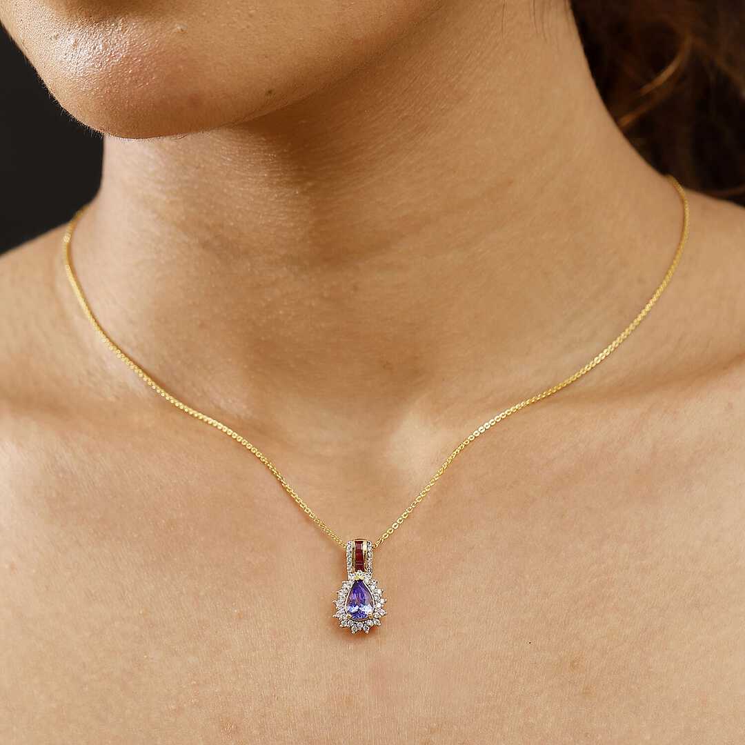 Tanzanite & Multi Gemstone Regal Bloom Pendant