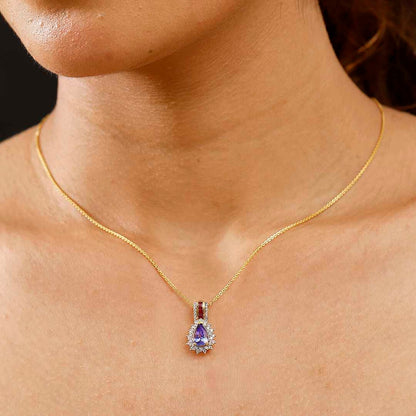 Tanzanite & Multi Gemstone Regal Bloom Pendant