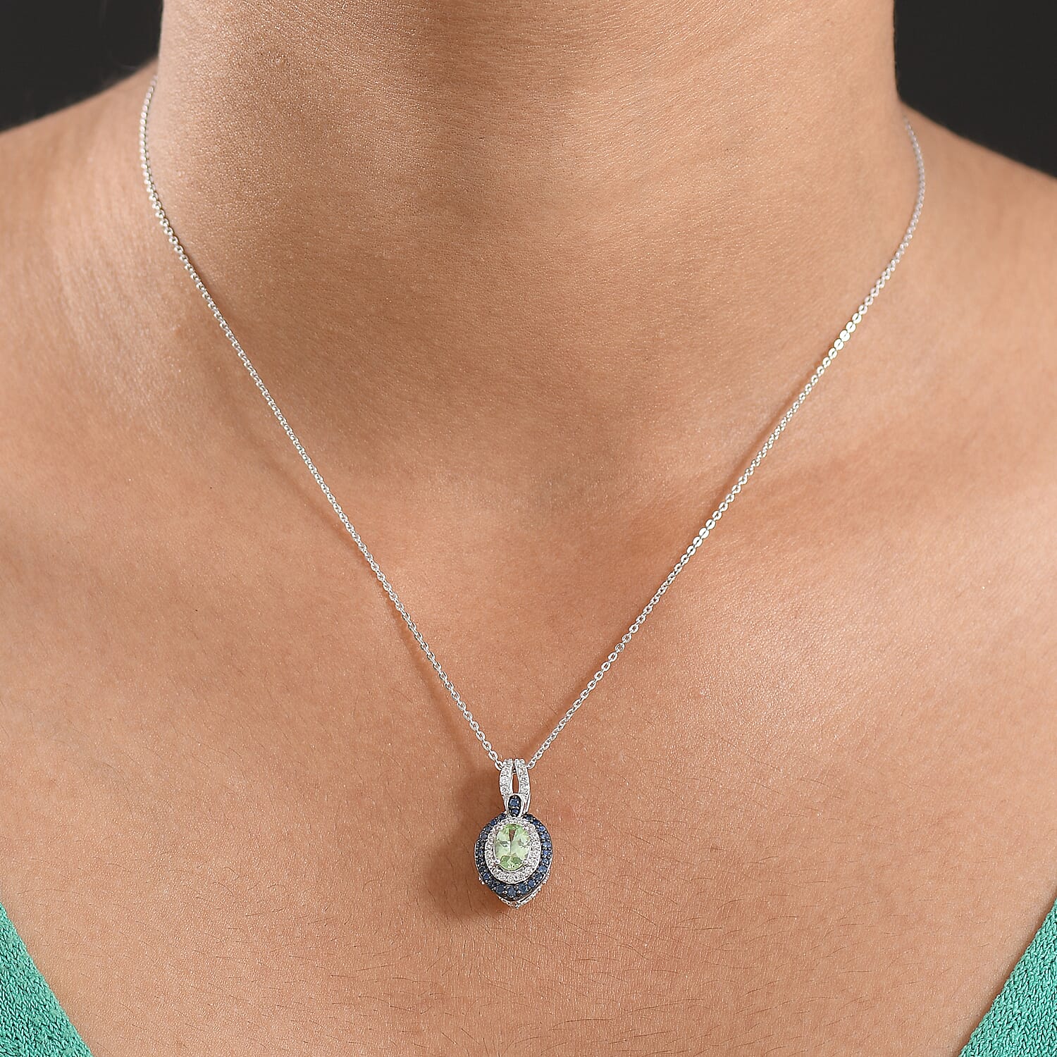 Celestial Halo Tsavorite Garnet Pendant — Harmony, Radiance & Inner Balance