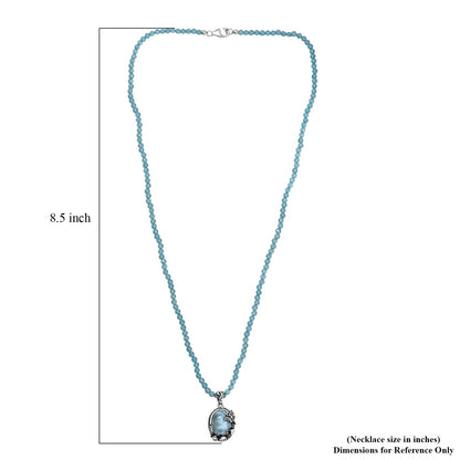 Caribbean Larimar Pendant - Artisan Crafted Stress Relief Talisman