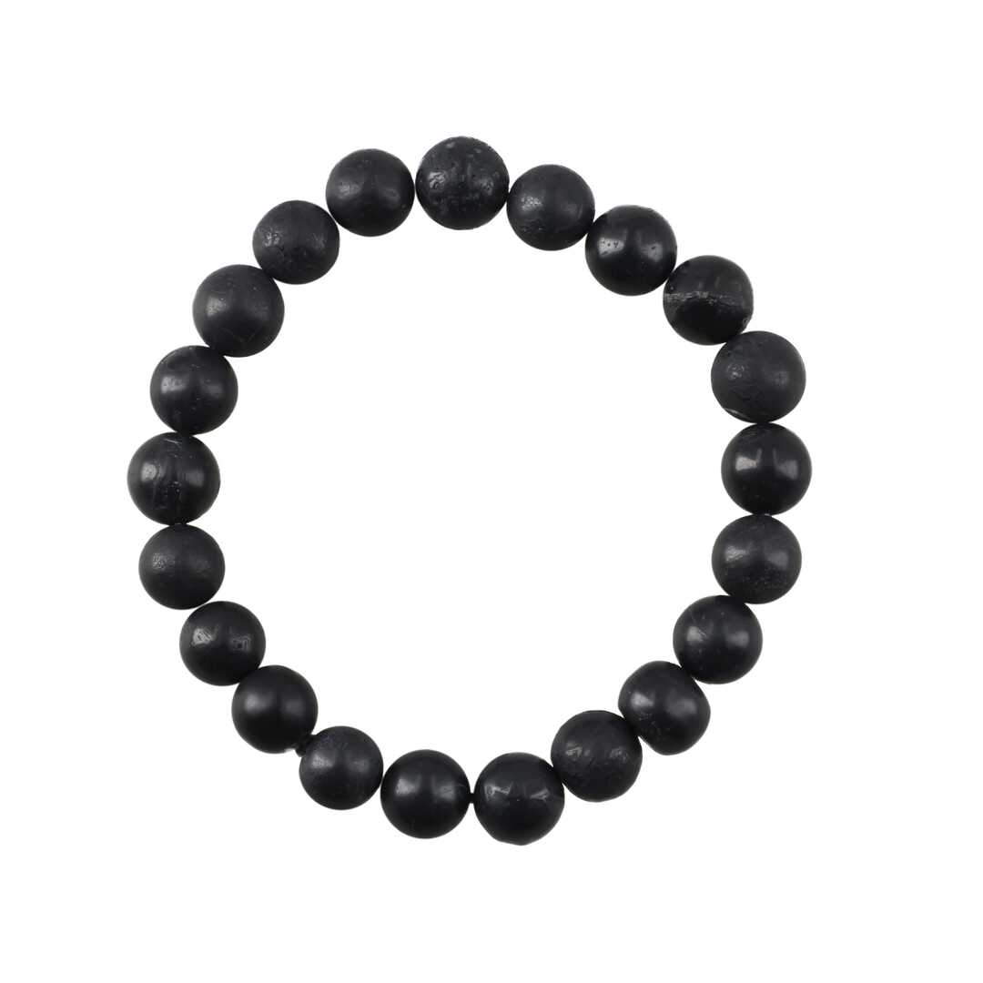 Shungite Stretch Bracelet with Palm Stone