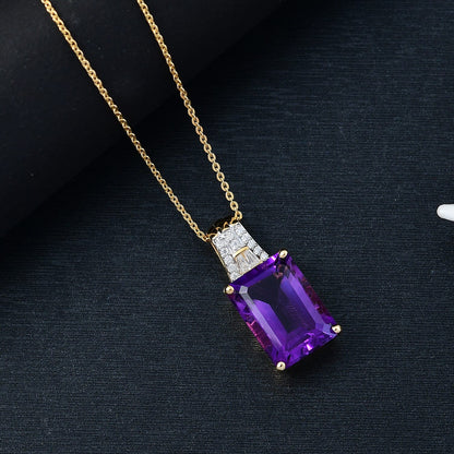 Lusaka Amethyst & Moissanite Necklace - Channel Your Inner Strength
