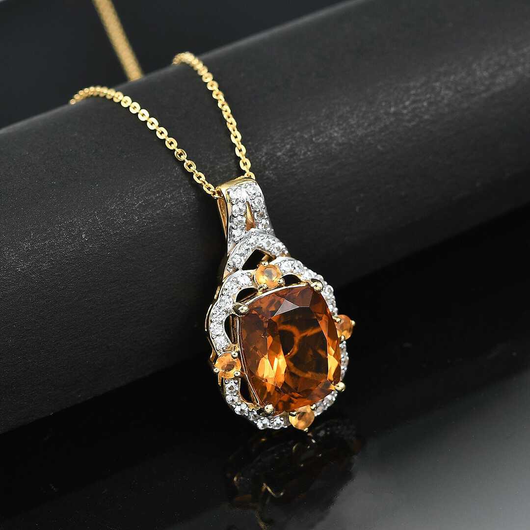 Golden Era Citrine or Amethyst Pendant Necklace