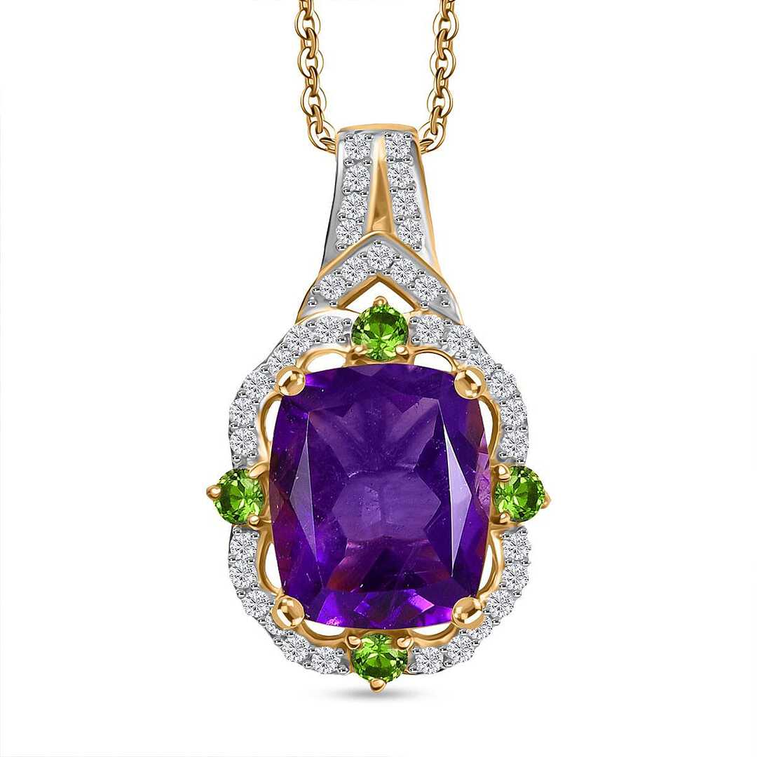Golden Era Citrine or Amethyst Pendant Necklace