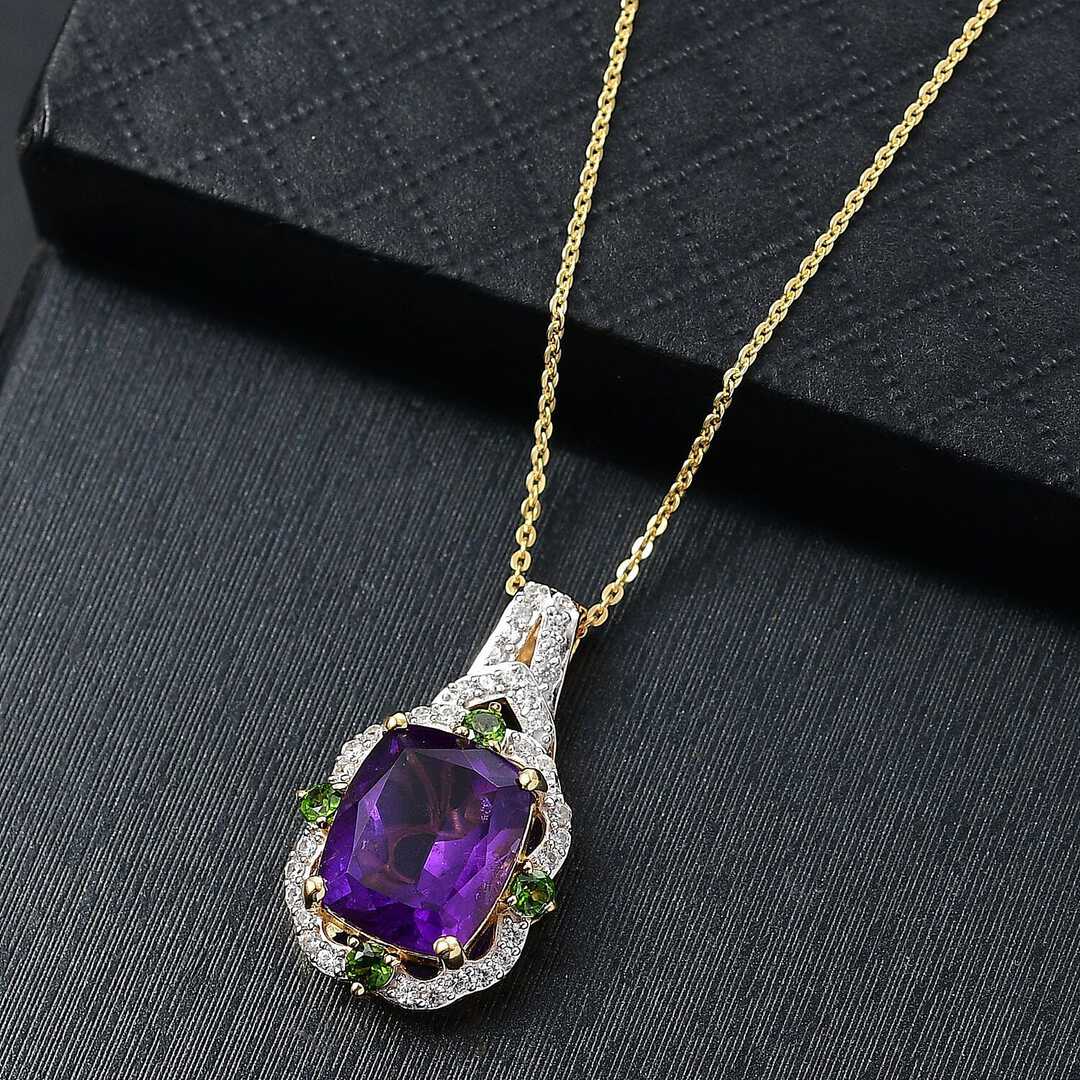 Golden Era Citrine or Amethyst Pendant Necklace