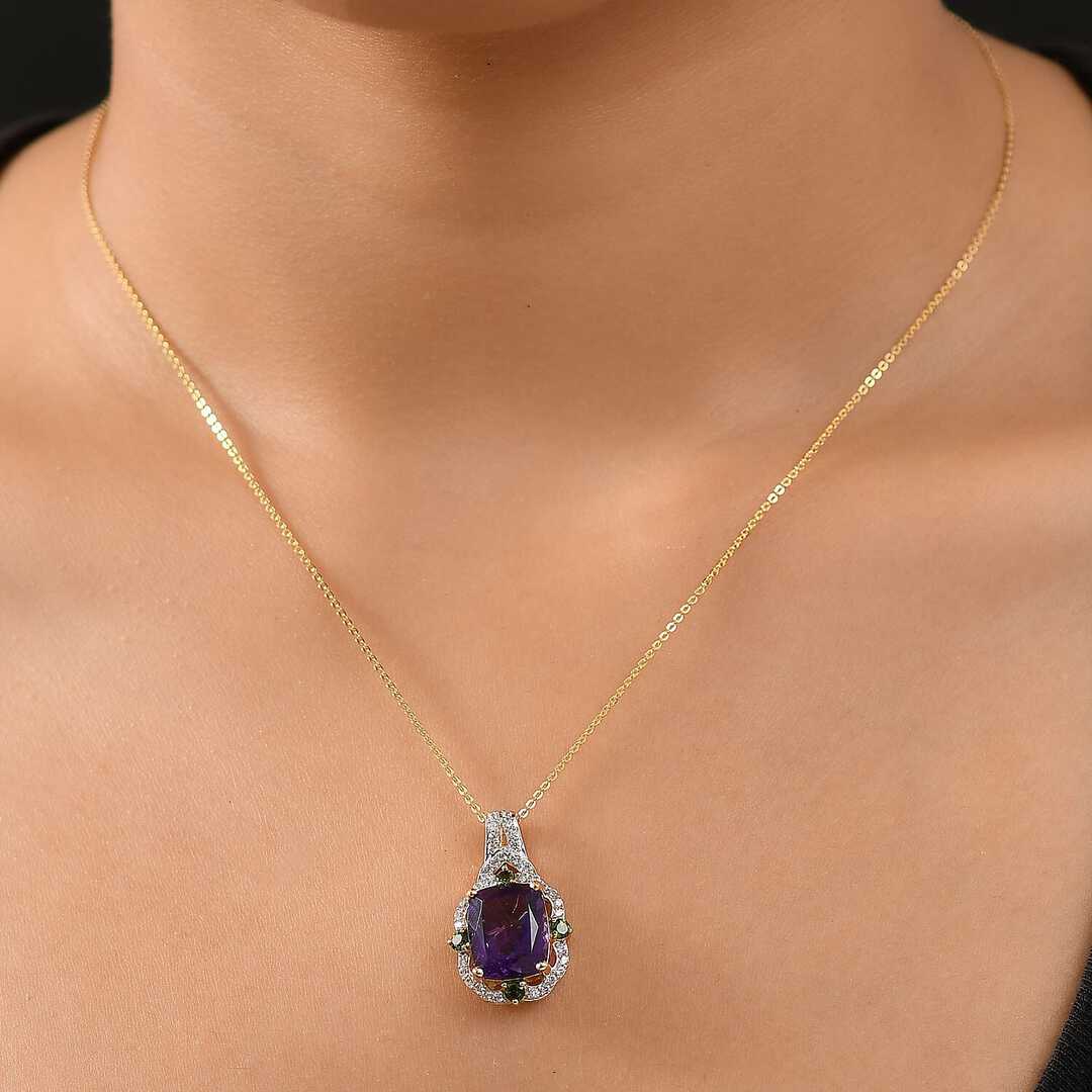 Golden Era Citrine or Amethyst Pendant Necklace