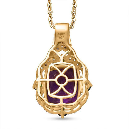 Golden Era Citrine or Amethyst Pendant Necklace