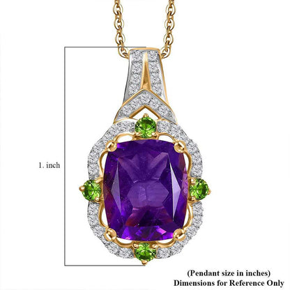 Golden Era Citrine or Amethyst Pendant Necklace