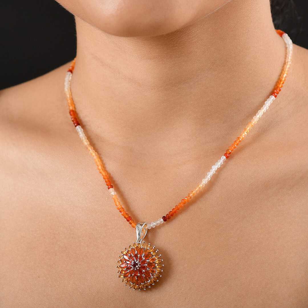 Chrysanthemum Flower Pendant Necklace in Sterling Silver