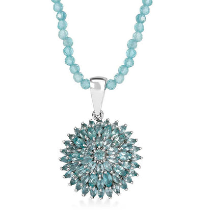 Chrysanthemum Flower Pendant Necklace in Sterling Silver