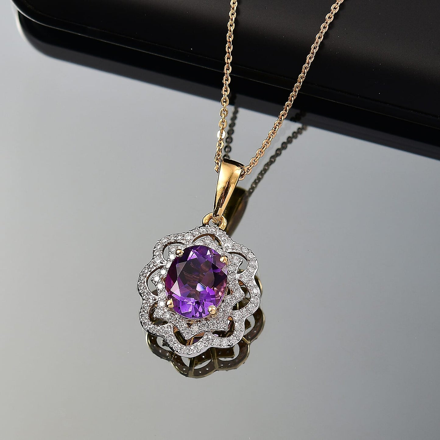 Stellar Blossom Moroccan Amethyst Necklace — Radiant Love & Celestial Elegance