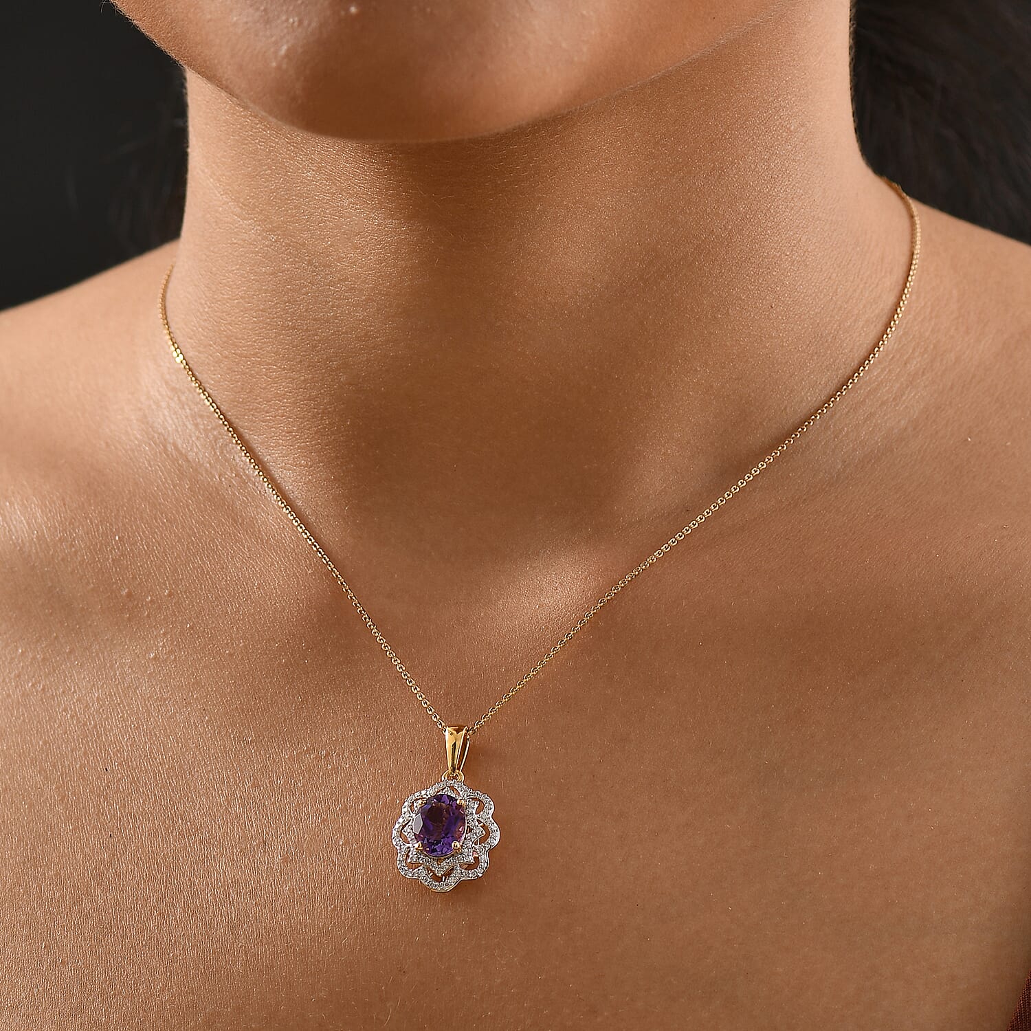 Stellar Blossom Moroccan Amethyst Necklace — Radiant Love & Celestial Elegance