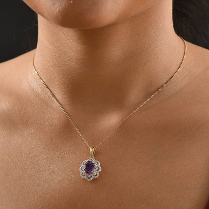 Stellar Blossom Moroccan Amethyst Necklace — Radiant Love & Celestial Elegance