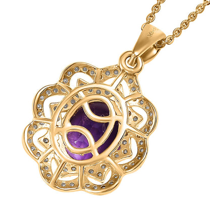 Stellar Blossom Moroccan Amethyst Necklace — Radiant Love & Celestial Elegance